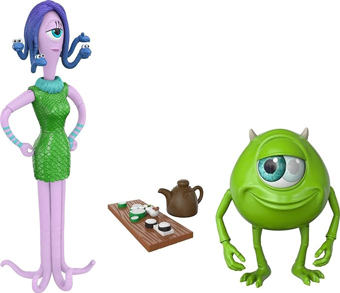 Disney Pixar Featured Favorites Celia Mae & Mike Wazowski Monsters Inc. Collectable Figures & Accessories, Highly Posable Authentic Look, Collectors Gift Age 6 Years & Up - Figurio