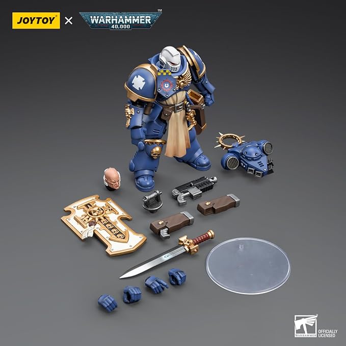 JOYTOY HAPPXYGG Warhammer 40k 1/18 4.7-inch Ultramarines Bladeguard Veteran action figure model toy series - Figurio