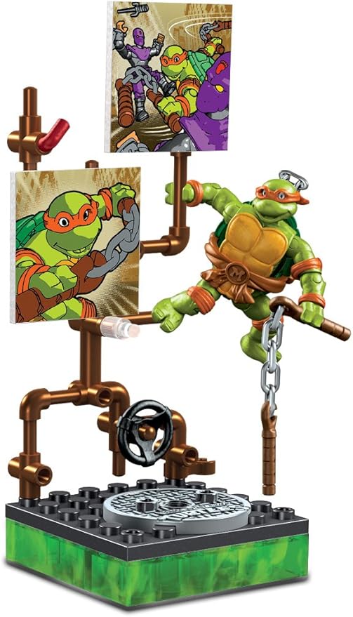 Mega Bloks Teenage Mutant Ninja Turtles Collectors 1987 Classic Michaelangelo Figure - Figurio