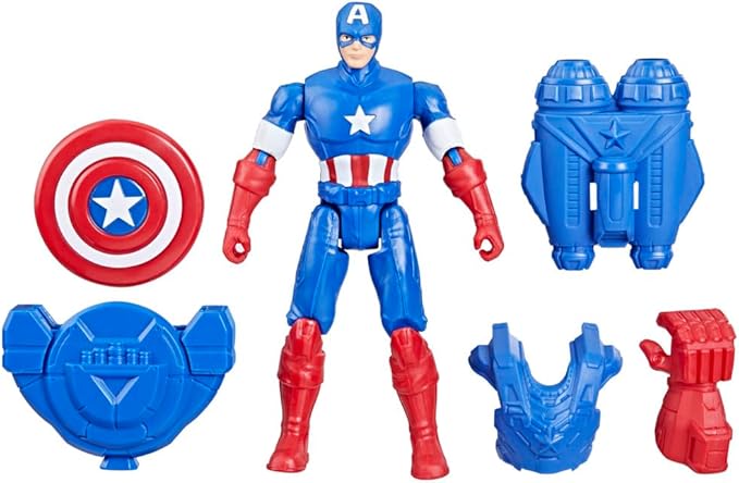 Marvel Epic Hero Series Battle Gear Captain America Action Figure, 4-Inch, Avengers Super Hero Toys for Kids Ages 4 and Up - Figurio