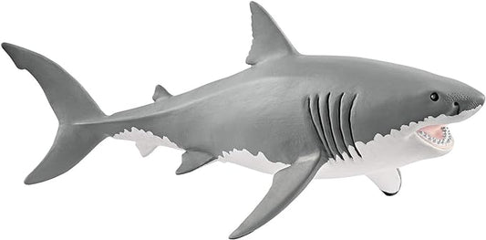 Schleich Wild Life Realistic Great White Shark Figurine - Durable and Educational Ocean Shark Animal Figurine Toy for Play and Imagination for Boys and Girls, Gift for Kids Ages 3+ - Figurio