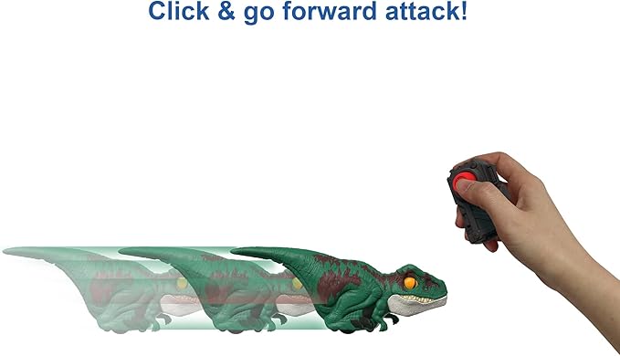 Mattel Jurassic World Dominion Uncaged Click Tracker Velociraptor Dinosaur Action Figure, Toy Gift with Interactive Motion and Sound, Clicker Control - Figurio