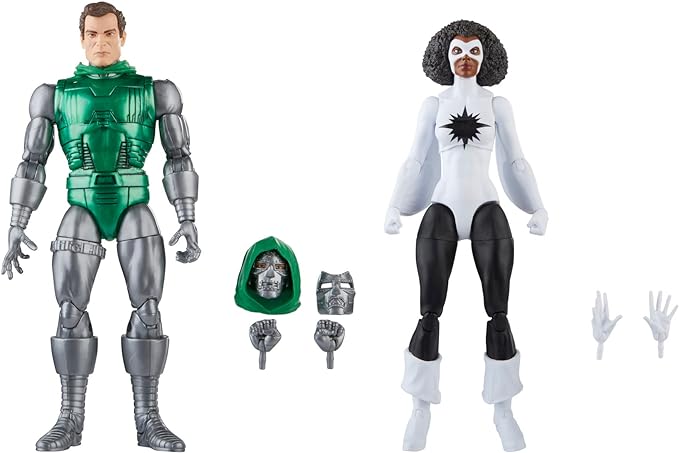 Marvel Legends Series Captain vs. Doctor Doom, Avengers 60th Anniversary Collectible 6-Inch Action Figures, 6 Accessories - Figurio