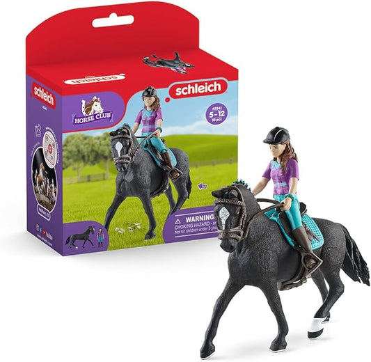 Schleich Horse Club — Lisa & Storm 10 Piece Horse Club Play Set with Rider and Hanoverian Gelding, Horse Gifts for Girls and Boys Ages 5+ - Figurio