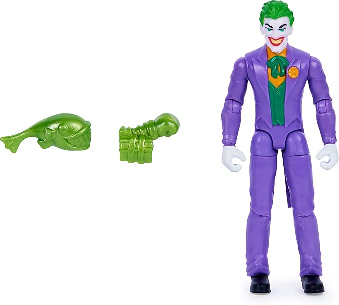 DC Comics, Batman and Robin vs. The Joker and King Shark, 4-inch Action Figures, Kids Toys for Boys and Girls Ages 3 and Up - Figurio