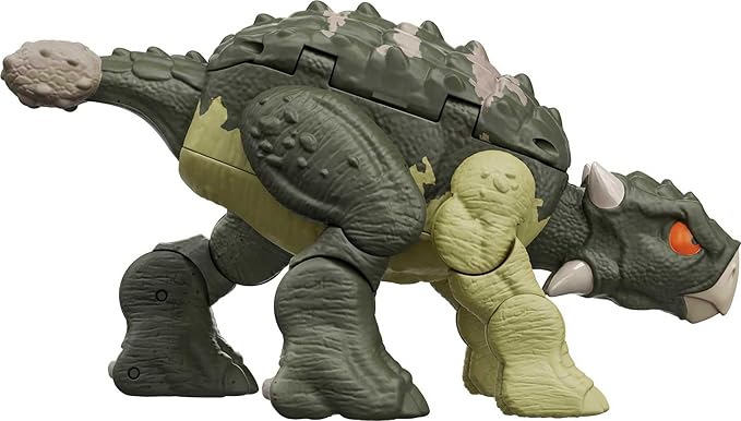 Mattel Jurassic World Fierce Changers 2-in-1 Dinosaur Figure, Double Danger Transforming Toy, T Rex to Ankylosaurus in 11 Steps - Figurio