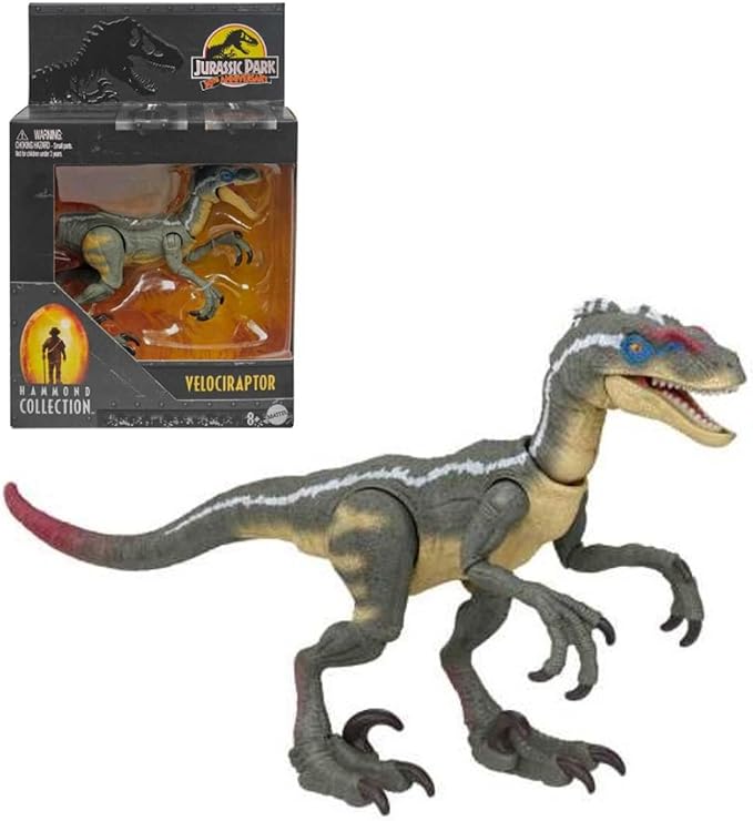 Mattel Jurassic World Mattel Jurassic Park III Hammond Collection Dinosaur Action Figure, Velociraptor with Articulation, 3.75-in Tall - Figurio