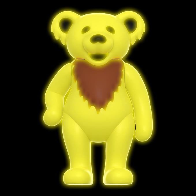 Super7 Grateful Dead Dancing Bear (Glow in The Dark) - 3.75" Grateful Dead Action Figure with Peg Stand Accessory Classic Music Collectibles and Retro Toys - Figurio