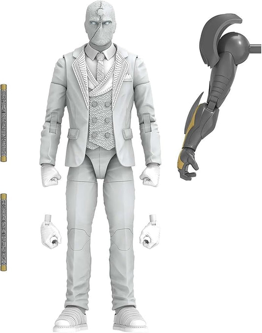 Marvel Legends Series Disney Plus Mr. Knight MCU Series Action Figure 6-inch Collectible Toy, Includes 4 Accessories and 1 Build-A-Figure Part,White - Figurio