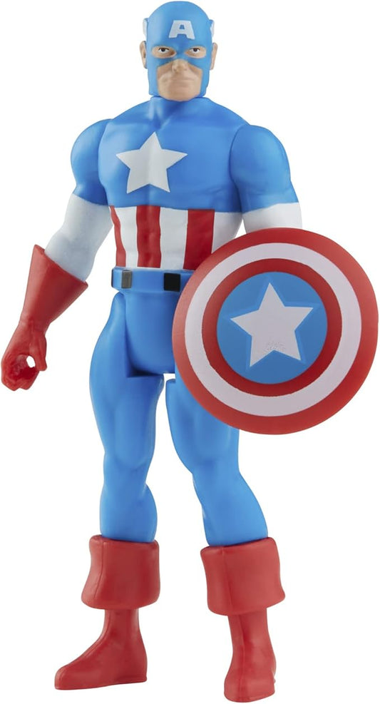 Marvel Hasbro Legends Series 3.75-inch Retro 375 Collection Captain America Action Figure Toy - Figurio