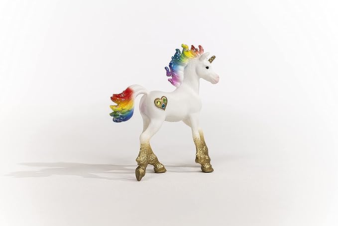 Schleich bayala, Unicorn Toys for Girls and Boys Rainbow Love Unicorn Foal with Rainbow Mane and Tail, Ages 5+ - Figurio