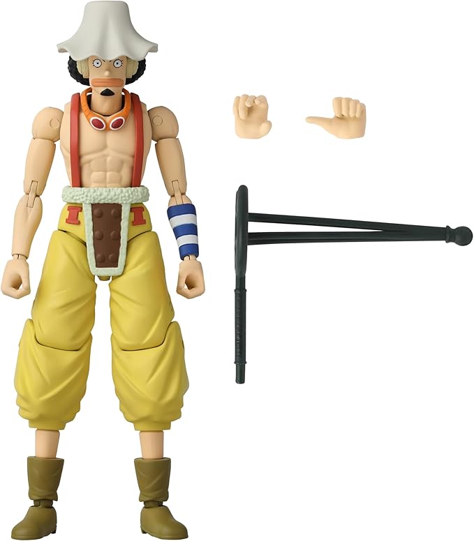 BANDAI Anime Heroes One Piece Figures Usopp Action Figure, 17cm Articulated Usopp Anime Figure with Extra Accessories, One Piece Action Figures Pirate Toys Range, Excellent Anime Gift - Figurio