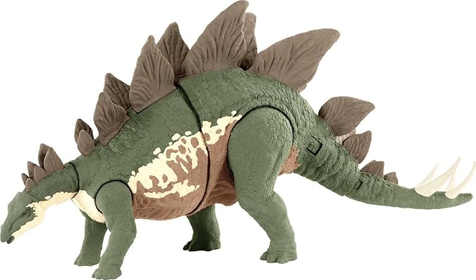 Mattel Jurassic World Toys Camp Cretaceous Mega Destroyers Stegosaurus Dinosaur Action Figure, Toy Gift with Movable Joints, Attack and Breakout Feature - Figurio