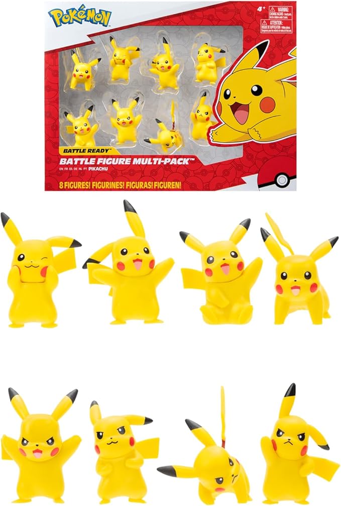 Bandai - Pokémon - 8 Battle Figures - Pack of 8 Pikachu Figures - JW2604 - Figurio