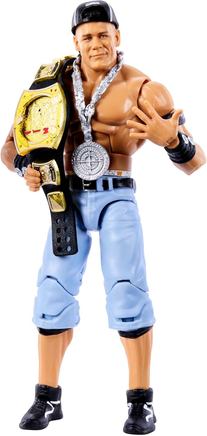 Mattel WWE John Cena Elite Collection Action Figure, Deluxe Articulation & Life-like Detail with Iconic Accessories, 6-inch - Figurio