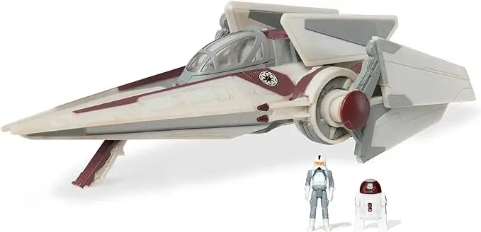 STAR WARS Micro Galaxy Squadron V-Wing Starfighter - 3-Inch Light Armor Class Vehicle with Two 1-Inch Micro Figure Accessories - Figurio