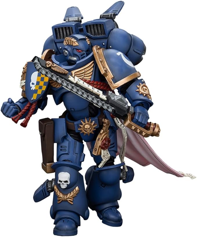 JOYTOY Warhammer 40,000 1/18 Action Figure Ultramarines Captain with Jump Pack Collection Model Birthday Gifts - Figurio