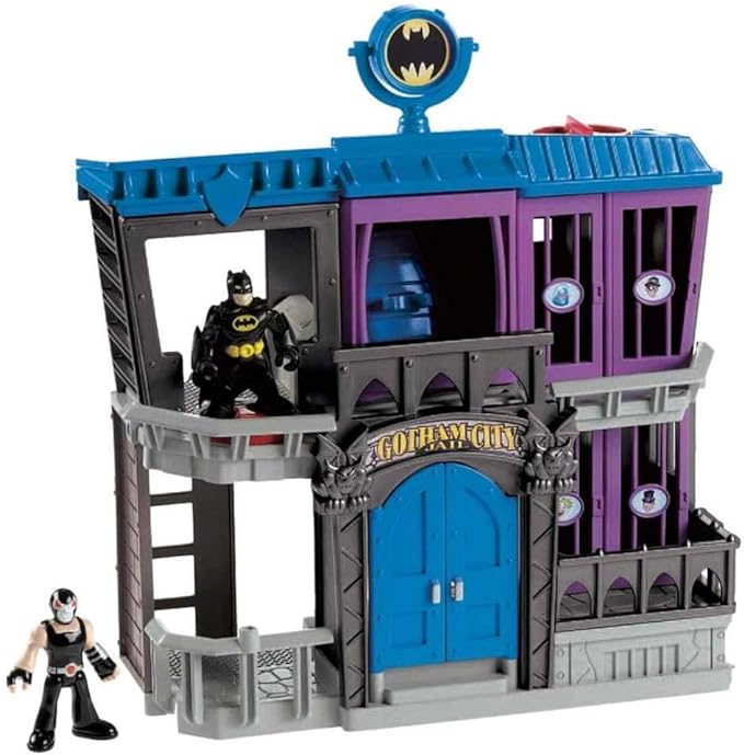 Fisher-Price Imaginext DC Super Friends Gotham City Jail Playset with Batman and Bane Figures for preschool kids ages 3-8 years - Figurio