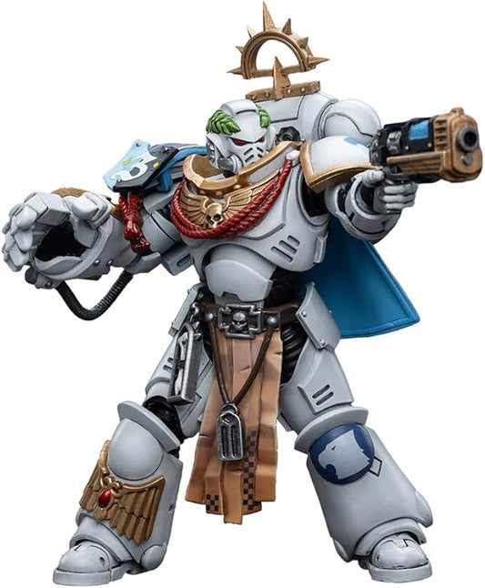 JOYTOY 1/18 Warhammer 40,000 Action Figures Space Marines White Consuls Captain Messinius Collection Model - Figurio