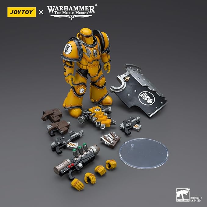 JOYTOY 1/18 Action Figure Warhammer 40,000 Imperial Fists Legion MkIII Breacher Squad Legion Breacher with Graviton Gun 4.8inch Movable Model Collectible Figurine - Figurio