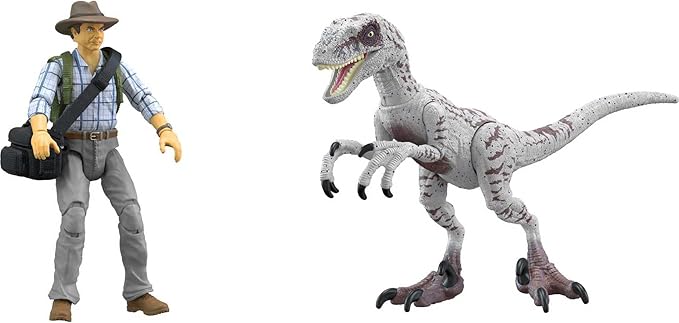 Mattel Jurassic World Mattel Jurassic Park III Hammond Collection Dr. Alan Grant & Velociraptor Pack, Raptor Egg Accessories - Figurio