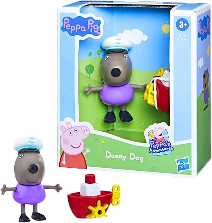 Hasbro Peppa Pig - 3" 8cm Poseable Articulated Figure & Accessory Sets - Peppa Pig Skateboard & Danny Dog - Figurio