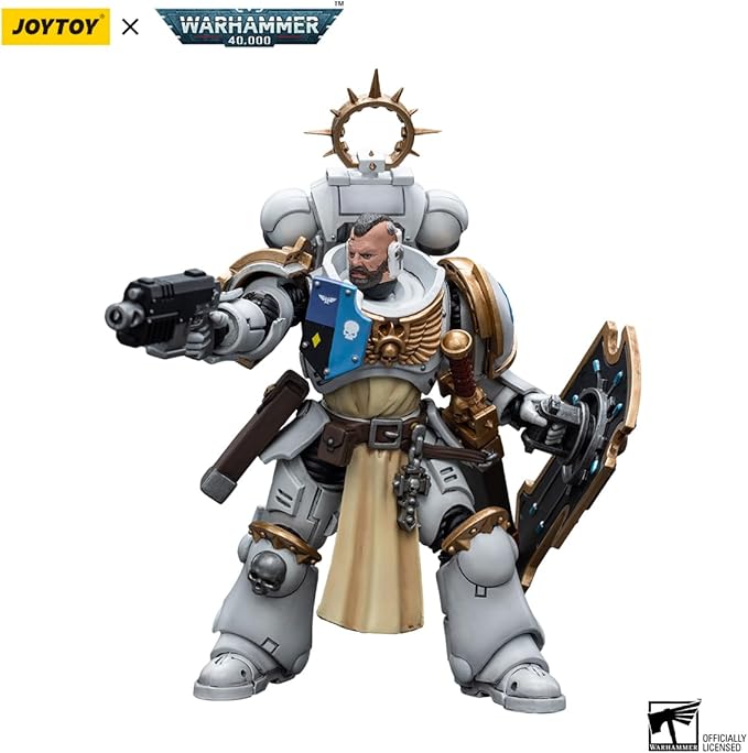 JOYTOY HAPPXYGG Warhammer 40k 1/18 4.7-inch White Consuls Bladeguard Veteran action figure model toy series - Figurio