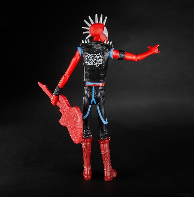 Spider-Man Marvel : Across The Spider-Verse Spider-Punk Toy, 6-Inch-Scale Action Figure with Guitar Accessory, for Kids Ages 4 and Up - Figurio