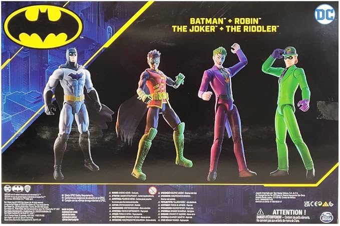 DC Comics Batman 4-Pack Action Figures Batman, Robin, The Joker, The Riddler - Figurio