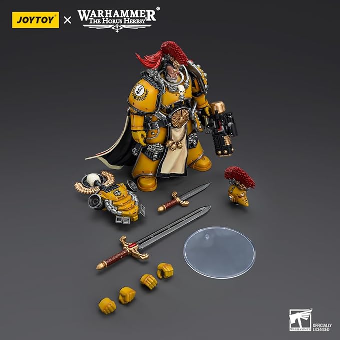 JOYTOY 1/18 Action Figure Warhammer 40,000 Imperial Fists Legion Praetor with Power Sword 4.9inch Movable Model Collectible Figurine - Figurio