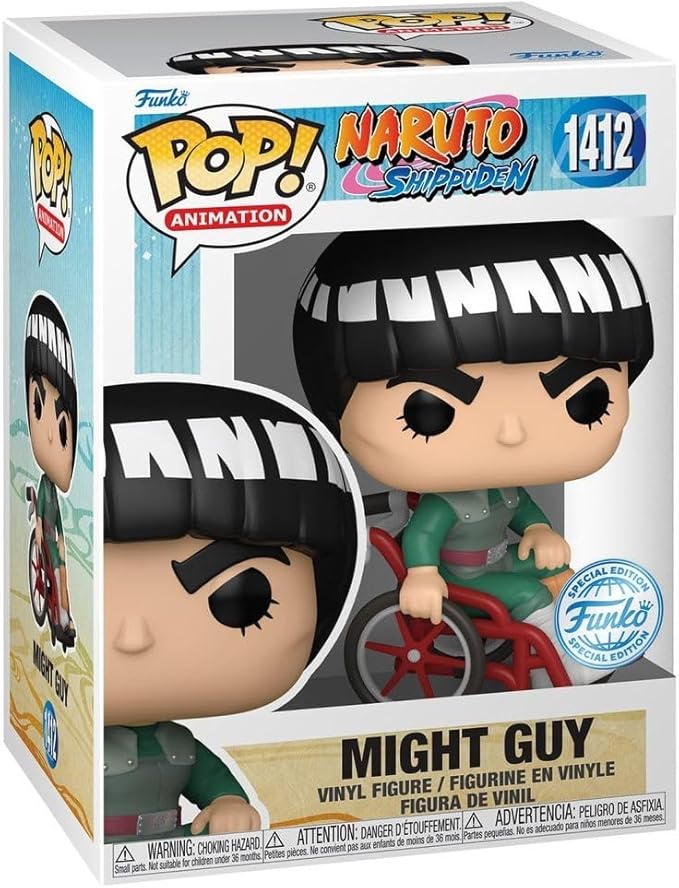 Funko Pop! Animation: Naruto Shippuden - Might Guy, Guy Sensei in Red Wheelchair Special Edition Multicolor Exclusive Vinyl Figure #1412 - Figurio