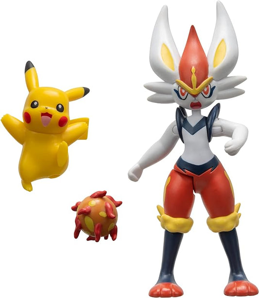 Pokémon Battle Figure 2 Pack - Features 4.5-Inch Cinderace and 2-Inch Pikachu Battle Figures with Accessory - Amazon Exclusive - Figurio