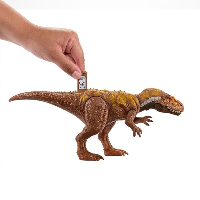 Jurassic World Wild Roar Megalosaurus Dinosaur Figure with Continuing Roar Sound & Attack Action, Posable Physical Toy & Digital Play - Figurio