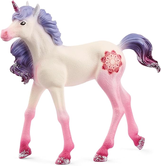 Schleich bayala Unicorn Toys, 3-Piece Collectible Set of Unicorn Figurines, Unicorn Gifts for Girls Ages 5+, Mandala Unicorn Family - Figurio