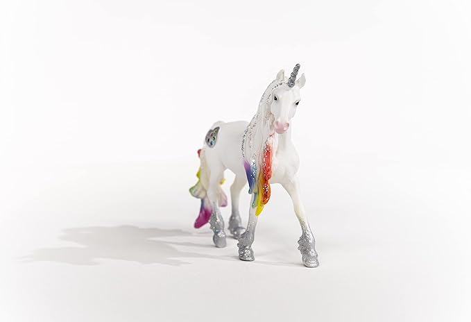 Schleich bayala, Unicorn Toys for Girls and Boys, Rainbow Love Unicorn Stallion with Glitter and Rhinestone Details, Ages 5+, Multicolor, 4.5 inch - Figurio