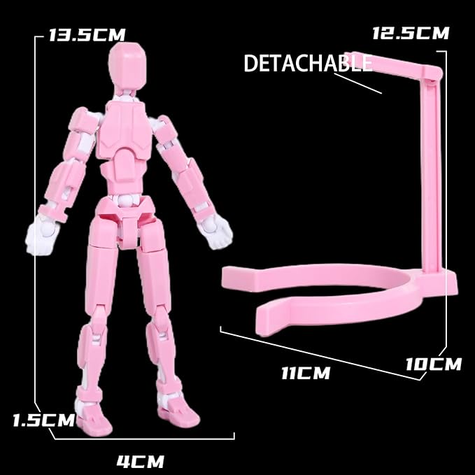 Creative Action Figure with Pose Stand,Building Toy Sets,3D Robot,Lucky Puppet Joints for Boys,Girls,Men,Women,Posable Drawing Figure,Moveable Dummy Desk Decoration,Desktop Ornament for Game Lover - Figurio