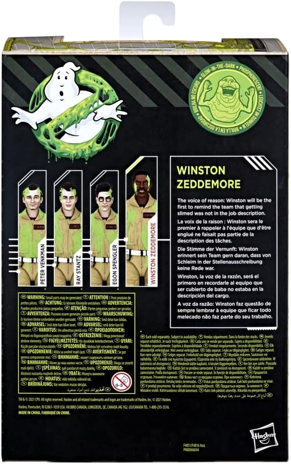 Hasbro Ghostbusters Plasma Series Glow-in-The-Dark Winston Zeddemore Toy 15-Cm-Scale Collectible Classic 1984 Figure, Ages 4 and Up, Multicolor, F4851 - Figurio