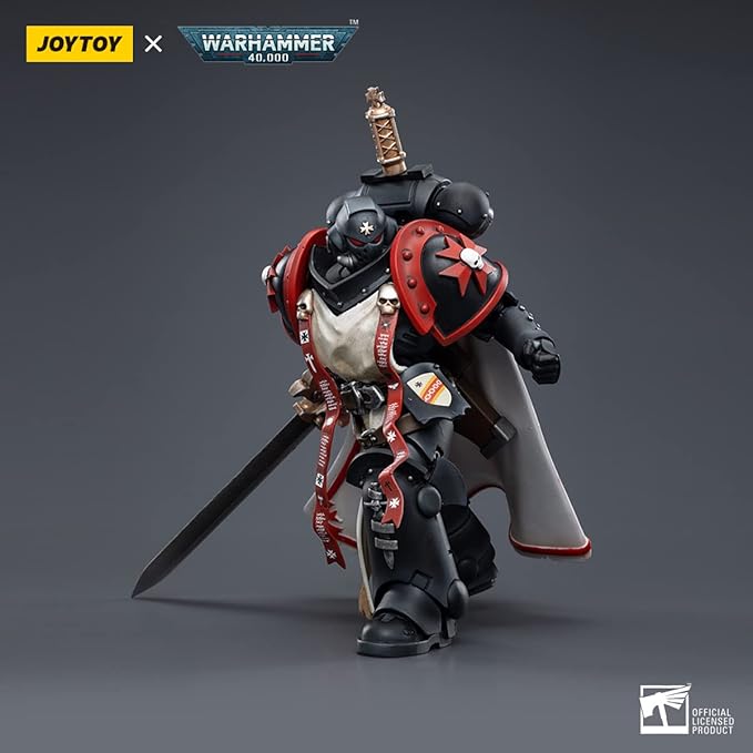 JOYTOY HAPPXYGG Warhammer 40k 1/18 4.7-inch Black Templars Primaris Sword Brethren Eberwulf Action Figure Model Toy Series - Figurio