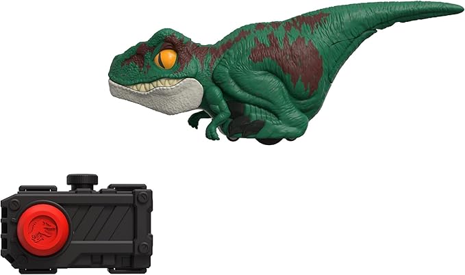 Mattel Jurassic World Dominion Uncaged Click Tracker Velociraptor Dinosaur Action Figure, Toy Gift with Interactive Motion and Sound, Clicker Control - Figurio