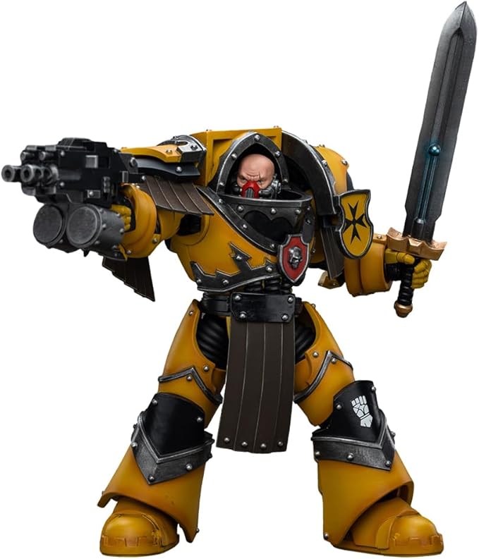 JOYTOY Warhammer 40,000 1/18 Action Figure Imperial Fists Legion Cataphractii Terminator Squad Legion Cataphractii Sergeant with Power Sword Collection Model Birthday Gifts - Figurio