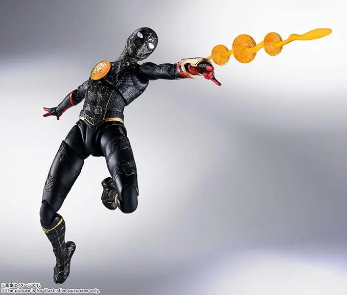 TAMASHII NATIONS - Spider-Man: No Way Home - Spider-Man (Black & Gold Suit), Bandai Spirits S.H.Figuarts Action Figure - Figurio