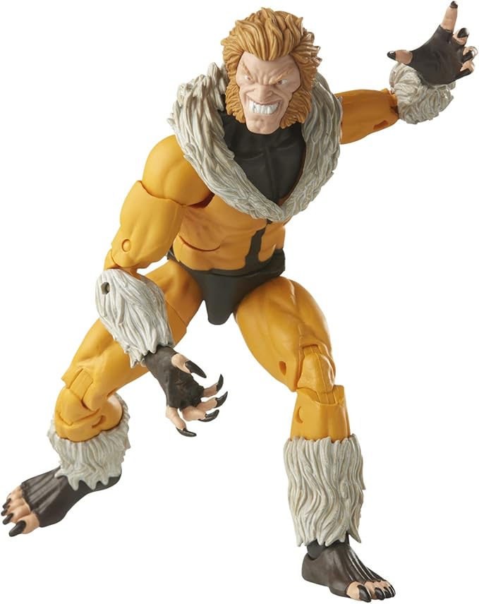 Marvel Legends Series X-Men Sabretooth Action Figure 6-Inch Collectible Toy, 3 Build-A-Figure Part - Figurio