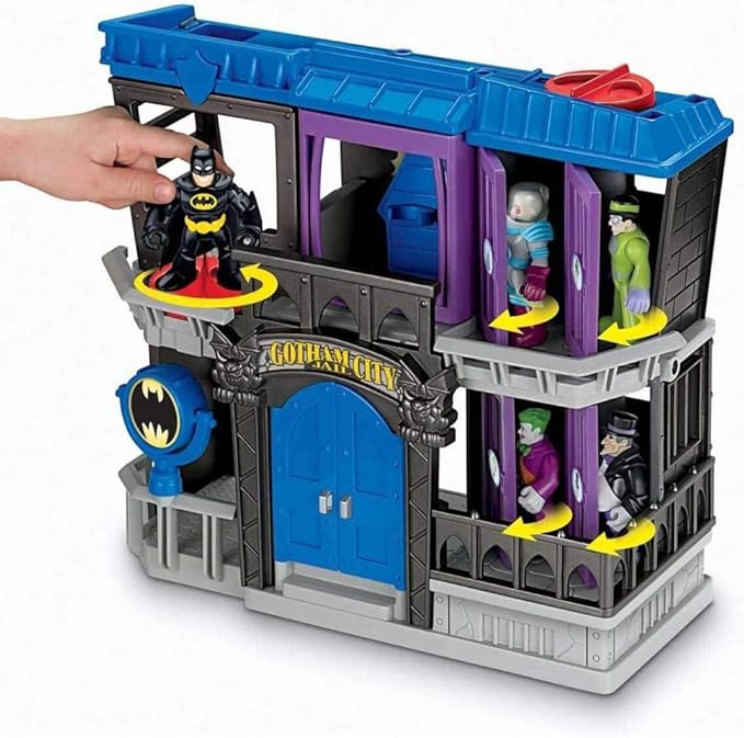 Fisher-Price Imaginext DC Super Friends Gotham City Jail Playset with Batman and Bane Figures for preschool kids ages 3-8 years - Figurio