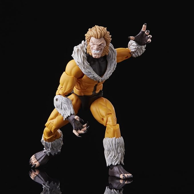 Marvel Legends Series X-Men Sabretooth Action Figure 6-Inch Collectible Toy, 3 Build-A-Figure Part - Figurio