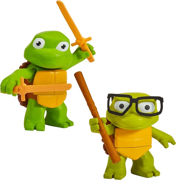 Teenage Mutant Ninja Turtles 83290 Turtle Tots Action Figure 2-Pack Featuring Leonardo and Donatello. Ideal Present for Boys 4 to 7 Years and TMNT Fans - Figurio