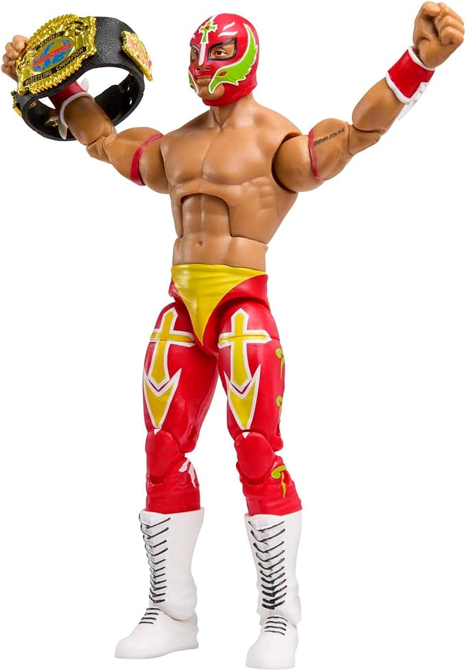 Mattel WWE Rey Mysterio Elite Collection Action Figure, Deluxe Articulation & Life-like Detail with Iconic Accessories, 6-inch - Figurio