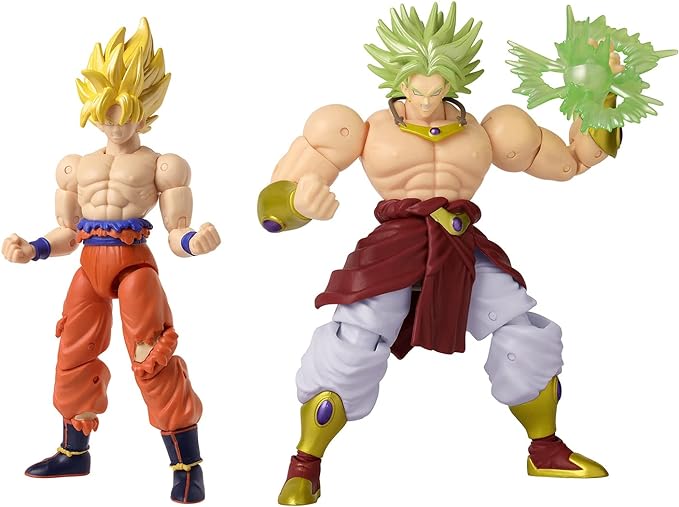 Dragon Stars Series - Dragon Ball Super - Super Saiyan Goku (Battle Damage Ver.) vs Super Saiyan Broly Battle Pack Action Figure Set - Figurio