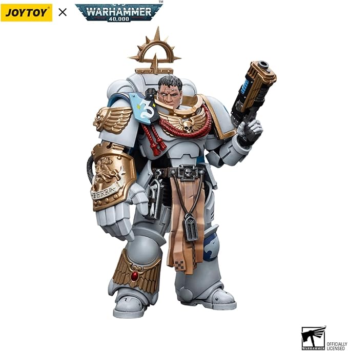 JOYTOY 1/18 Warhammer 40,000 Action Figures Space Marines White Consuls Captain Messinius Collection Model - Figurio