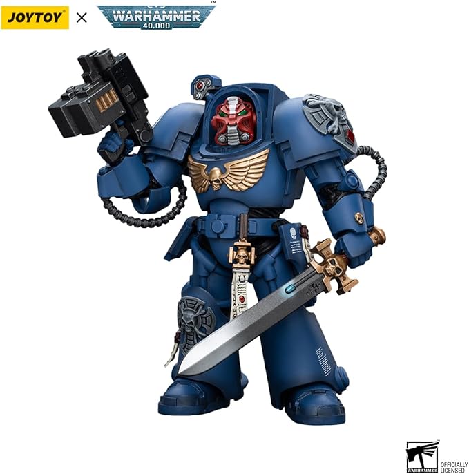 JOYTOY Warhammer 40,000 1/18 Action Figure Ultramarines Terminator Squad Sergeant with Power Sword and Teleport Homer Collection Model Birthday Gifts - Figurio