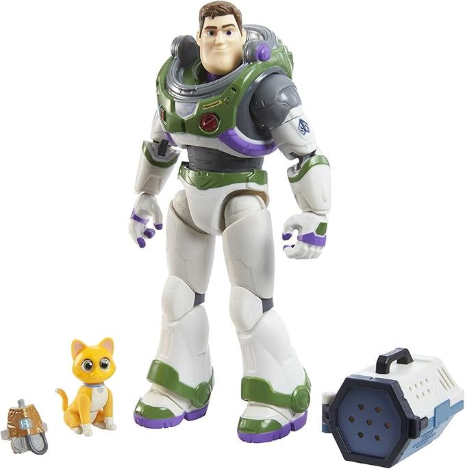 Mattel Disney and Pixar Lightyear Collector Action Figure, 7-in Scale Space Ranger Alpha Buzz & Sox, Highly Articulated - Figurio